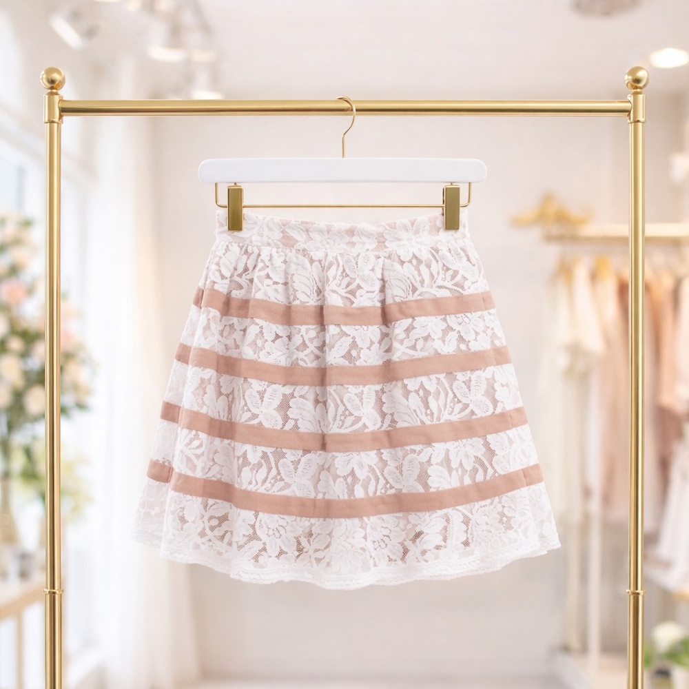 SUGAR + LIPS Pristine Pretty White Lace Circle Skirt